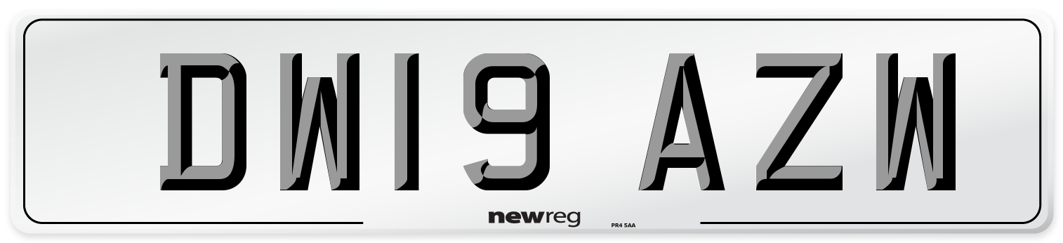 DW19 AZW Number Plate from New Reg